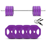 STUDIO BODY SET ONLY BARBELL BAR & 20KG PLATES (10KG x 2) - Purple Bar Main IMG.