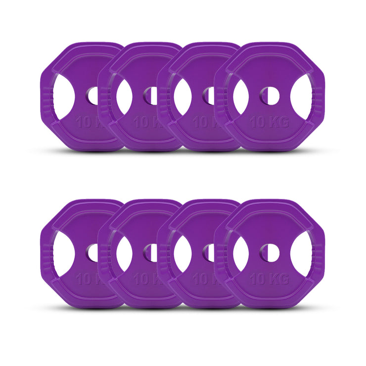 STUDIO BODY SET ONLY BARBELL BAR & 20KG PLATES (10KG x 2) - Purple Plate Main IMG.
