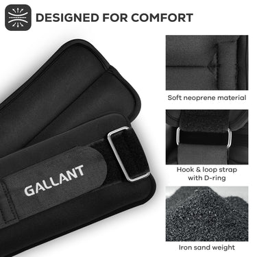 Gallant Ankle Weights For Women Men - Wrist Weights Set Designed For Comfort