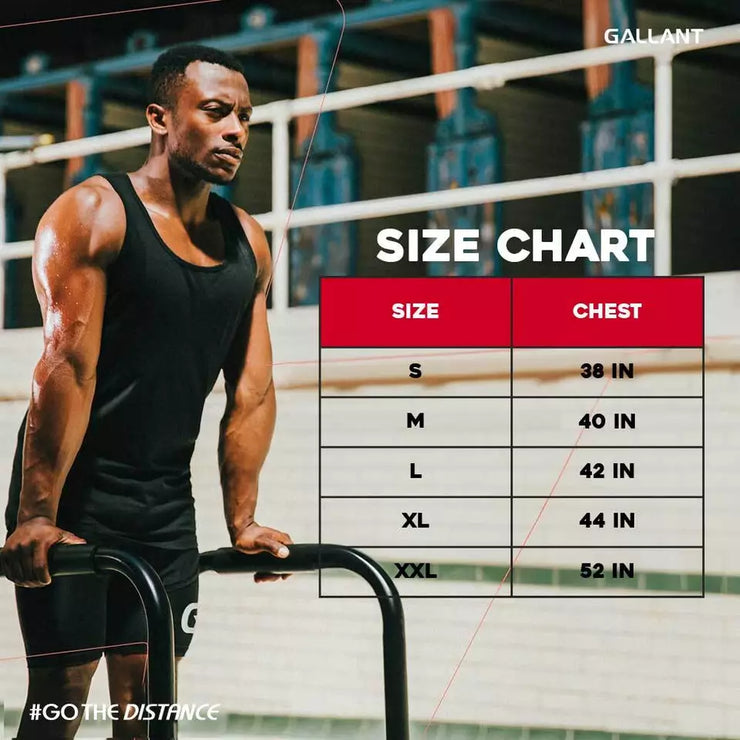 Men's Vests Sports Black Pack of 3 and Pack of 5 Size Chart Details.
