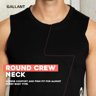 Gallant Drop Armhole Tank Top, round crew neck.