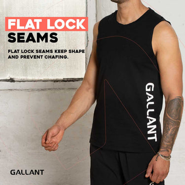 Gallant Drop Armhole Tank Top, Flat lock seams.