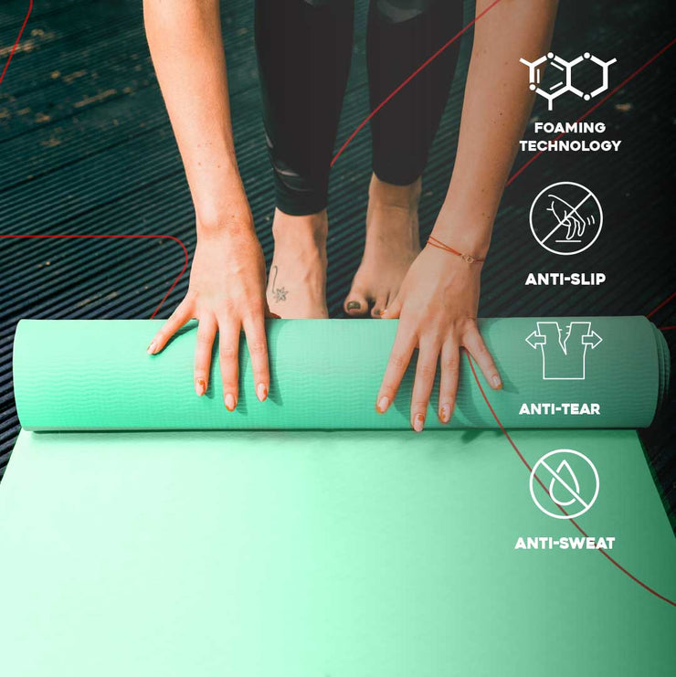1/2+ Inch Extra Thick Yoga Mat with Carry Strap, Made from Premium,  Comfortable, Anti-tear, and Recyclable NBR, Suitable for Yoga, Pilates, and  High
