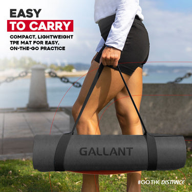 TPE Yoga Mat Non-Slip Alignment Lines Designee with Carry Straps Easy To Carry  Product.